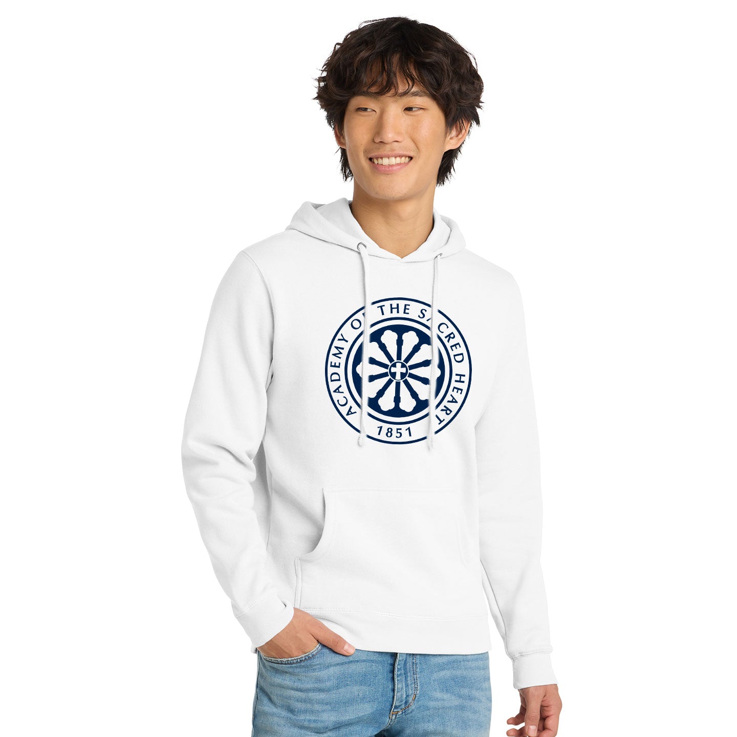 ASH - Printed Rose Window Unisex District VIT Fleece Pullover Hoodie