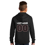 Roseville MS Panthers Football - Personalized District VIT Youth Fleece Hoodie FRONT LOGO + NAME NUMBER