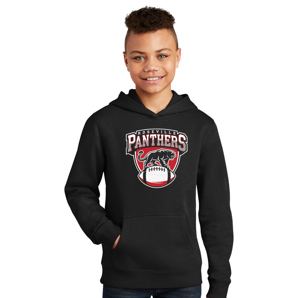 Roseville MS Panthers Football - District VIT Youth Fleece Hoodie FRONT LOGO ONLY
