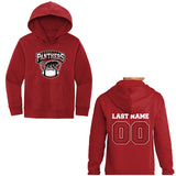 Roseville MS Panthers Football - Personalized District VIT Youth Fleece Hoodie FRONT LOGO + NAME NUMBER