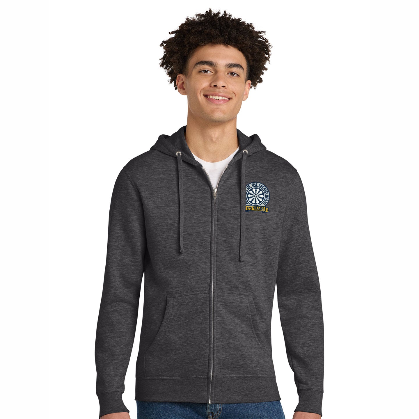 ASH - Embroidered 175 Years Unisex  District VIT Fleece Zip-Hoodie