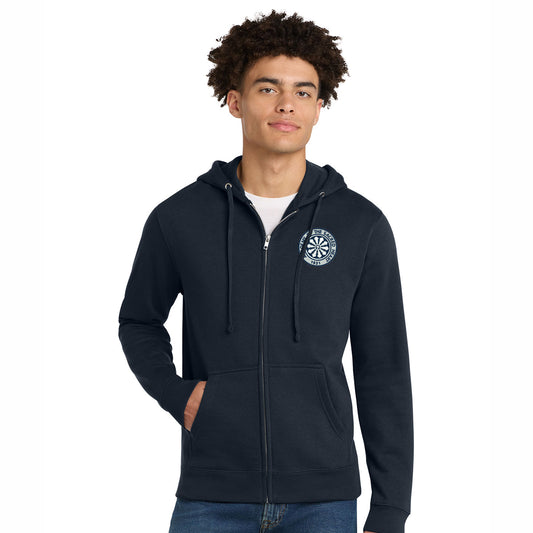 ASH - Embroidered Rose Window Unisex  District VIT Fleece Zip-Hoodie