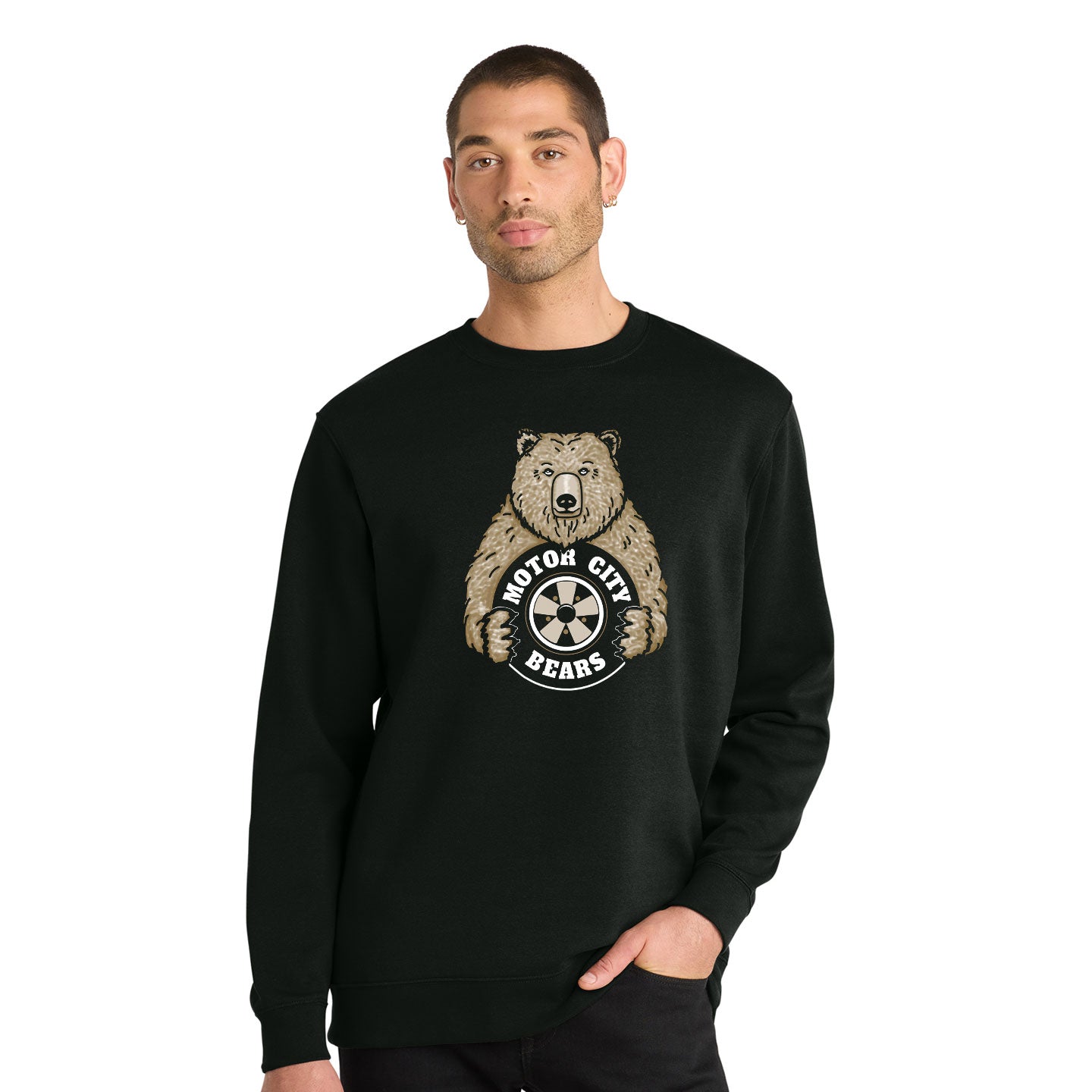 Motor City Bears - Printed District V.I.T. Fleece Crew Neck Sweatshirt
