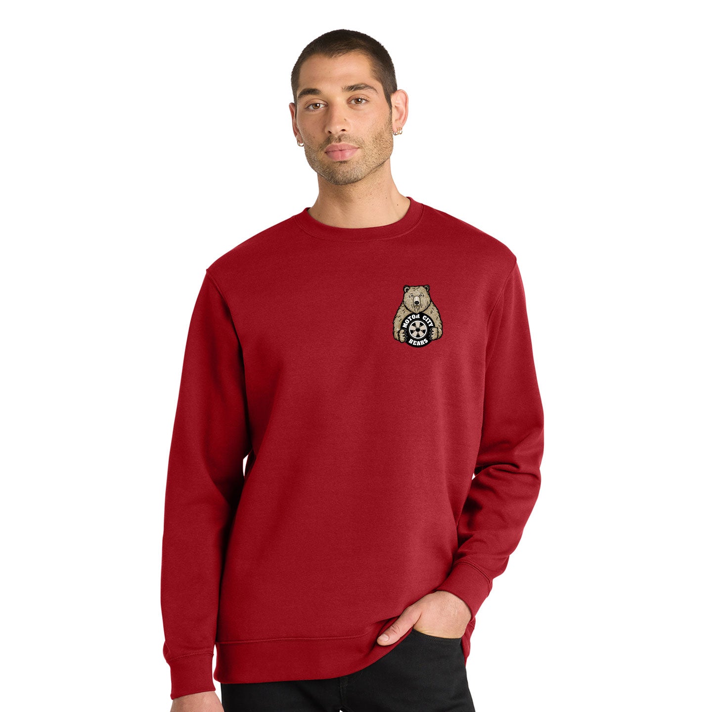 Motor City Bears - Printed Crest District V.I.T. Fleece Crew Neck Sweatshirt