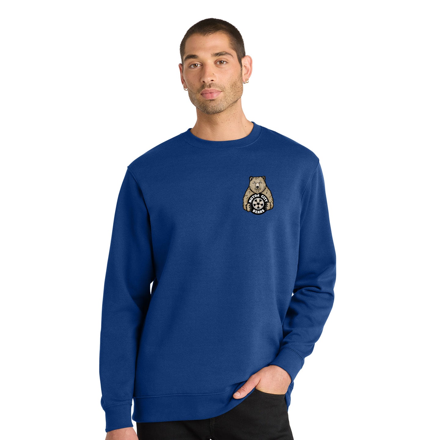 Motor City Bears - Printed Crest District V.I.T. Fleece Crew Neck Sweatshirt