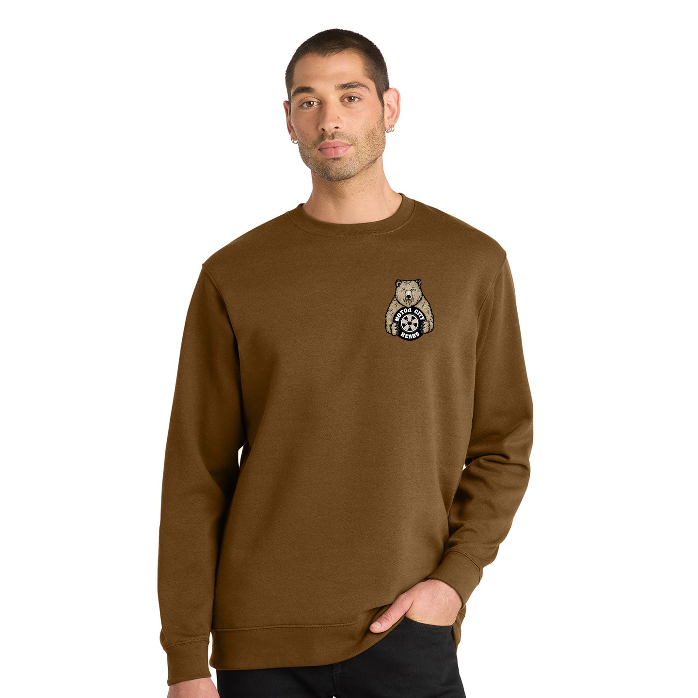 Motor City Bears - Printed Crest District V.I.T. Fleece Crew Neck Sweatshirt