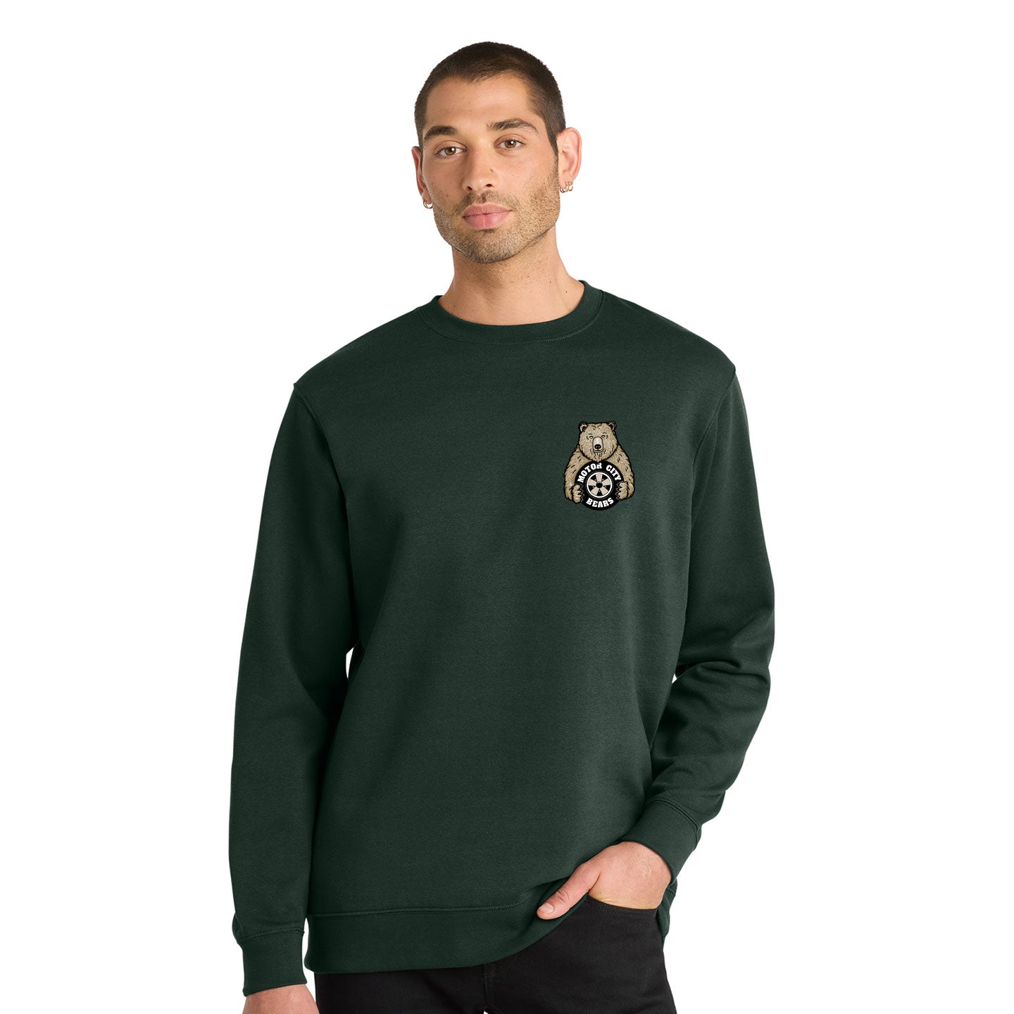 Motor City Bears - Printed Crest District V.I.T. Fleece Crew Neck Sweatshirt