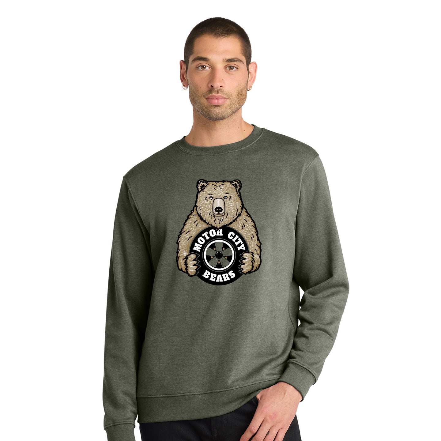 Motor City Bears - Printed District V.I.T. Fleece Crew Neck Sweatshirt