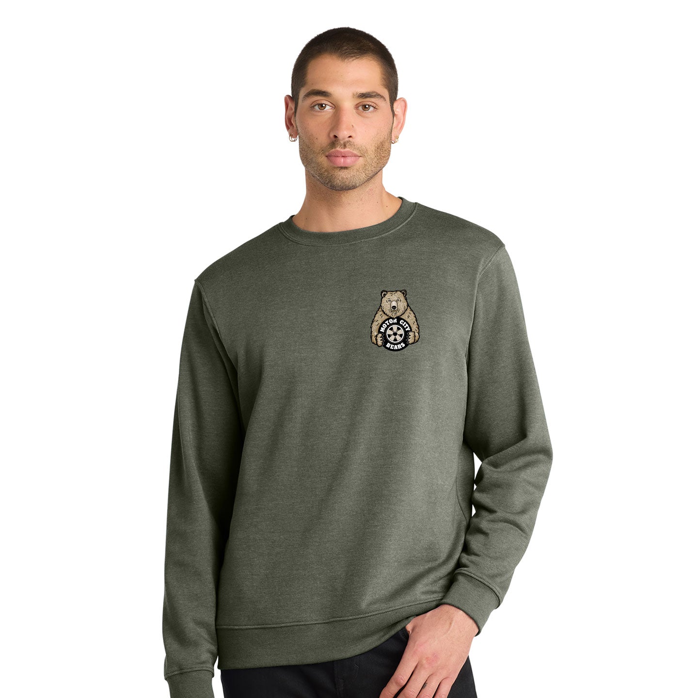 Motor City Bears - Printed Crest District V.I.T. Fleece Crew Neck Sweatshirt