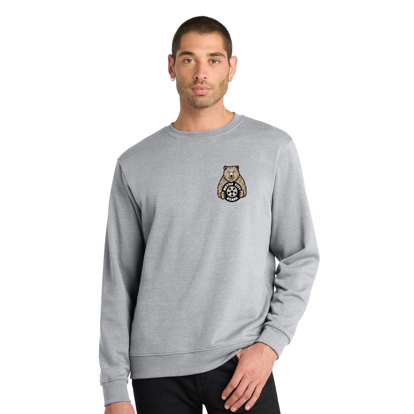 Motor City Bears - Printed Crest District V.I.T. Fleece Crew Neck Sweatshirt