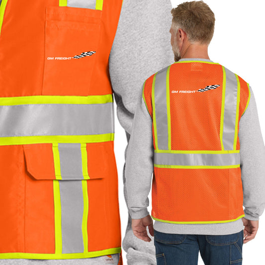 GM Freight Printed CornerStone ANSI 107 Class 2 Surveyor Zippered Two-Tone Vest