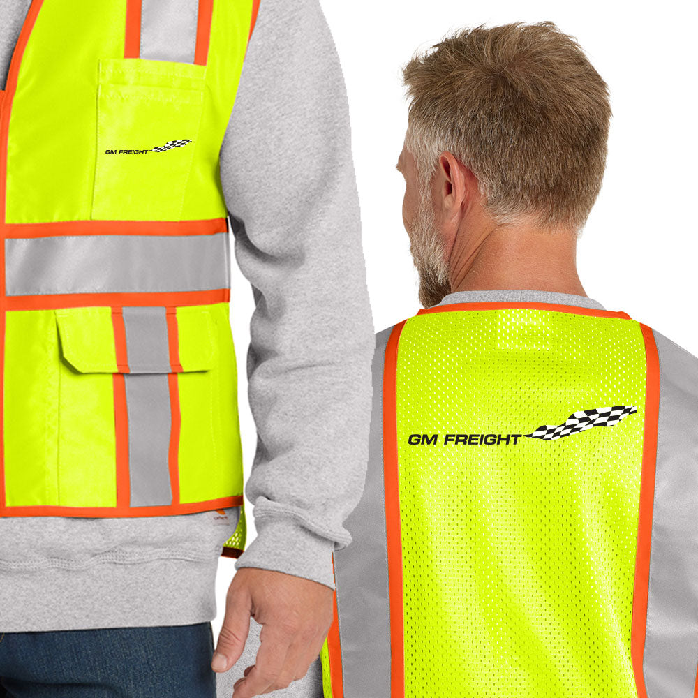 GM Freight Printed CornerStone ANSI 107 Class 2 Surveyor Zippered Two-Tone Vest