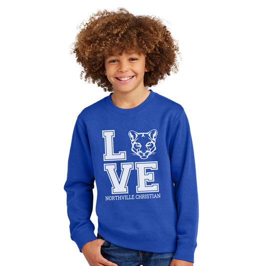 NVCS - Cougar Love District Youth V.I.T. Fleece Crew