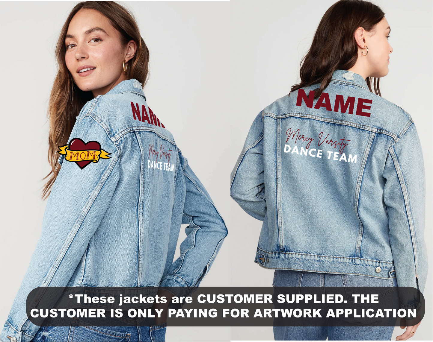Mercy Varsity Dance - PRINTS ONLY - CUSTOMER SUPPLIED DENIUM JACKET - LOCAL PICK UP