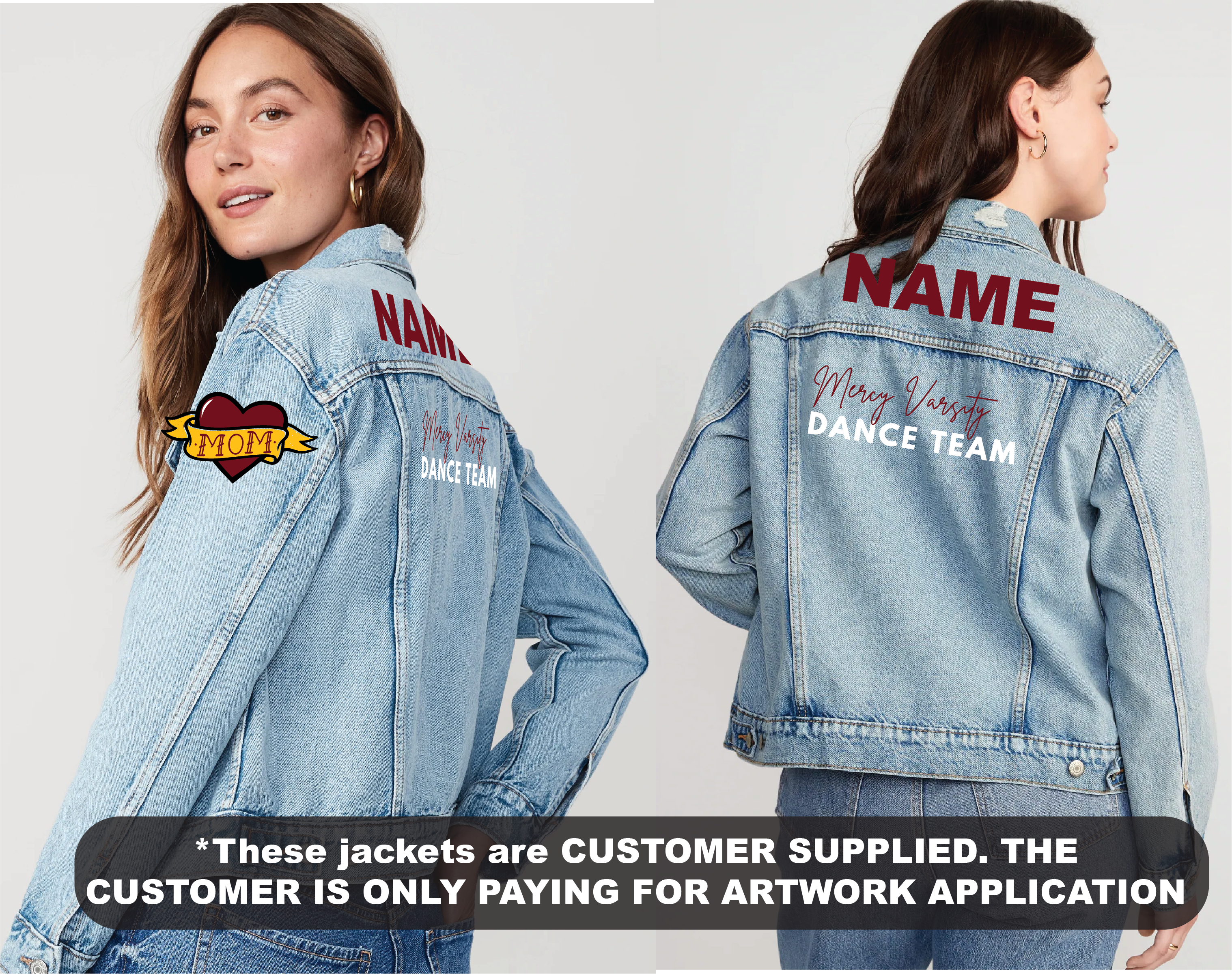 Mercy Varsity Dance - PRINTS ONLY - CUSTOMER SUPPLIED DENIUM JACKET - LOCAL PICK UP