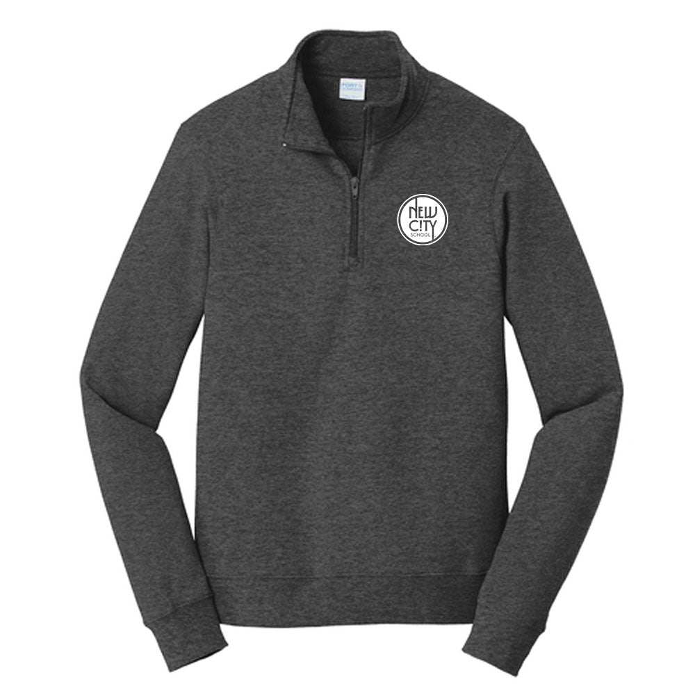 New City School -  Left Chest Circle Embroidery  - Port & Company  1/4 Zip Sweatshirt