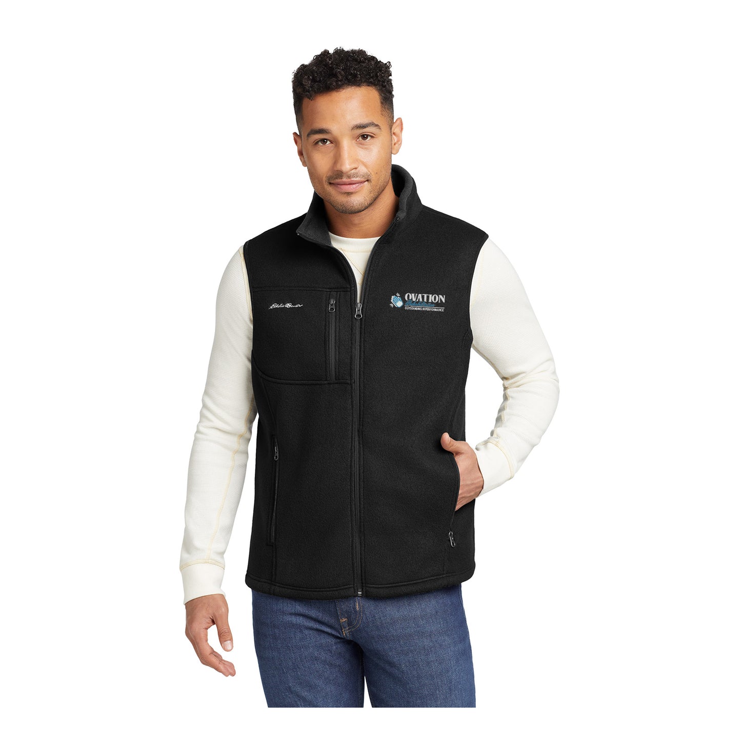 Ovation Rehabilitation - Eddie Bauer®  Fleece Vest Embroidery