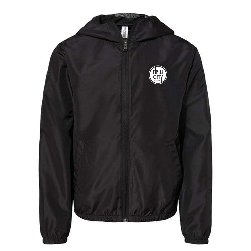 New City School -  Left Chest Circle Print  - Independent Youth Lightweight Windbreaker