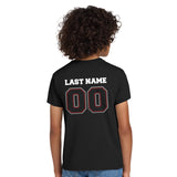 Roseville MS Panthers Football - Personalized Gildan Youth Blended T-shirt Roseville FRONT LOGO + NAME NUMBER