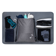 Embroidery Mélange Drawstring Gym Bag With Quick-Access Pocket
