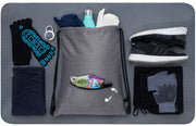 Custom Mélange Drawstring Gym Bag With Zipper Pocket