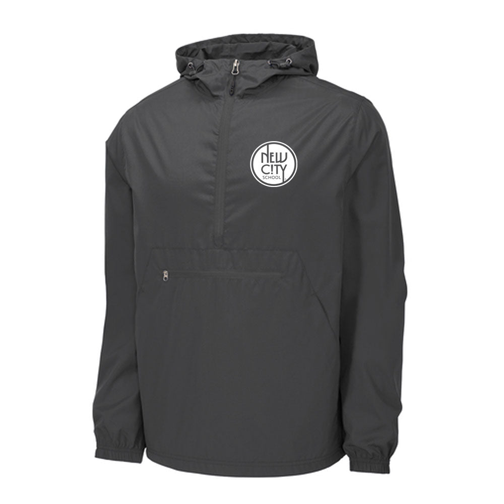 New City School -  Left Chest Circle Print  - Sport -Tek Packable Anorak Adult Jacket