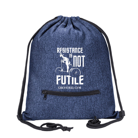 Greysteel - Resistance is NOT Futile Melange Drawstring Bag With Zipper Pocket
