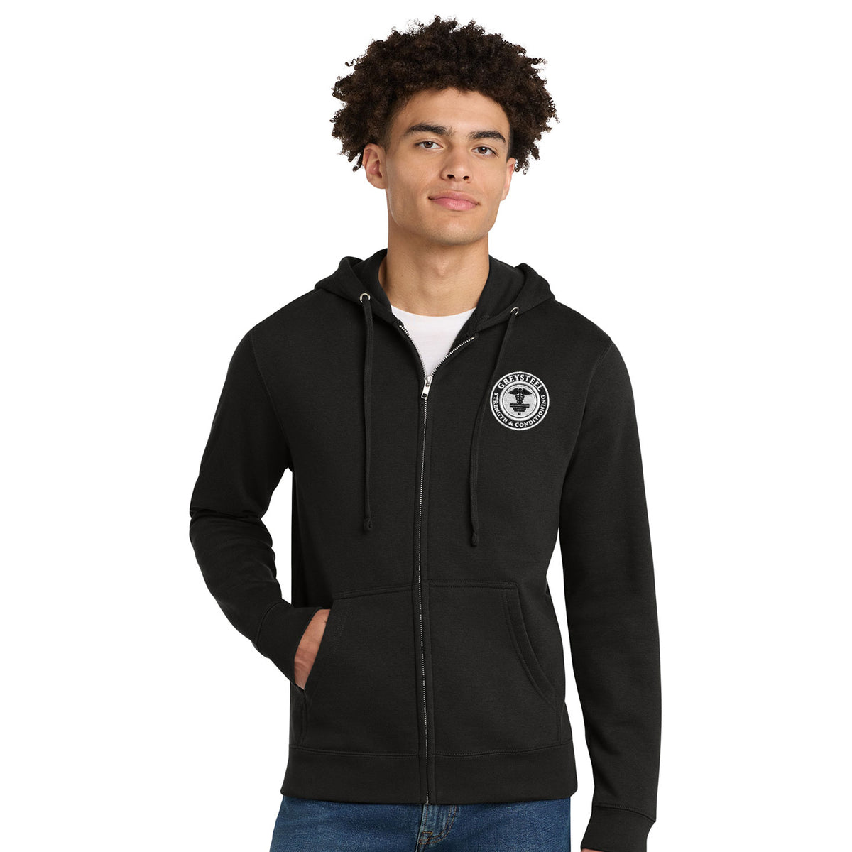 Greysteel - Logo Unisex District VIT Fleece Zip Hoodie