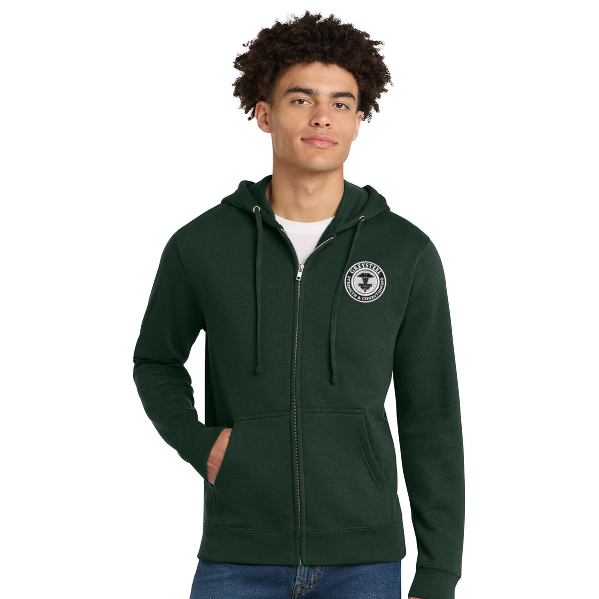Greysteel - Logo Unisex District VIT Fleece Zip Hoodie
