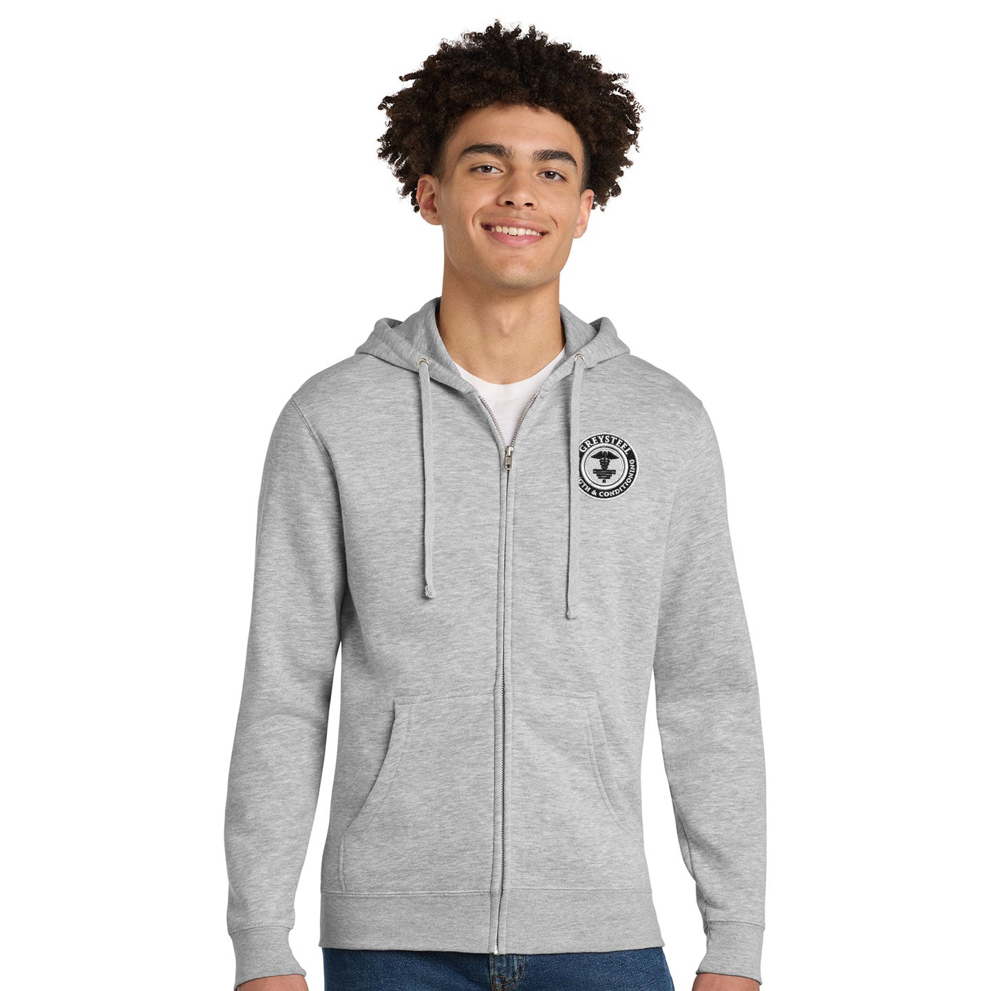 Greysteel - Logo Unisex District VIT Fleece Zip Hoodie
