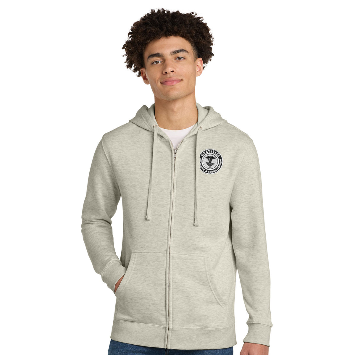 Greysteel - Logo Unisex District VIT Fleece Zip Hoodie
