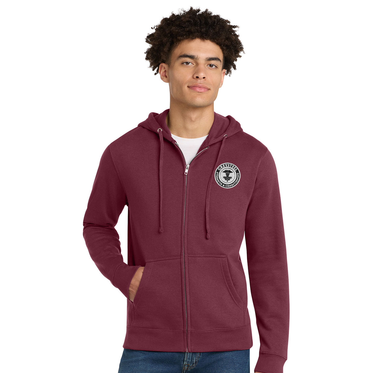 Greysteel - Logo Unisex District VIT Fleece Zip Hoodie