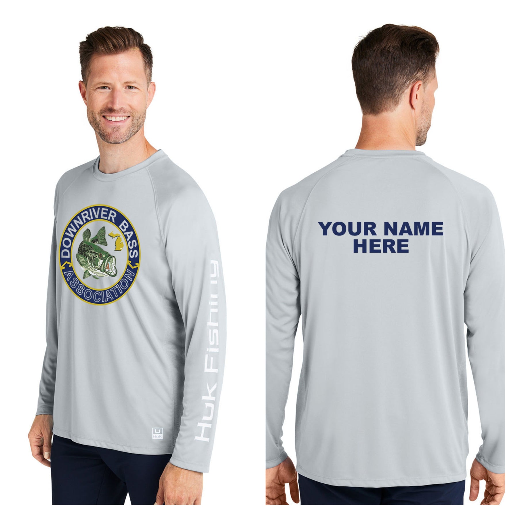 Downriver Bass - Personalized Huk Men's Pursuit Long-Sleeve T-Shirt