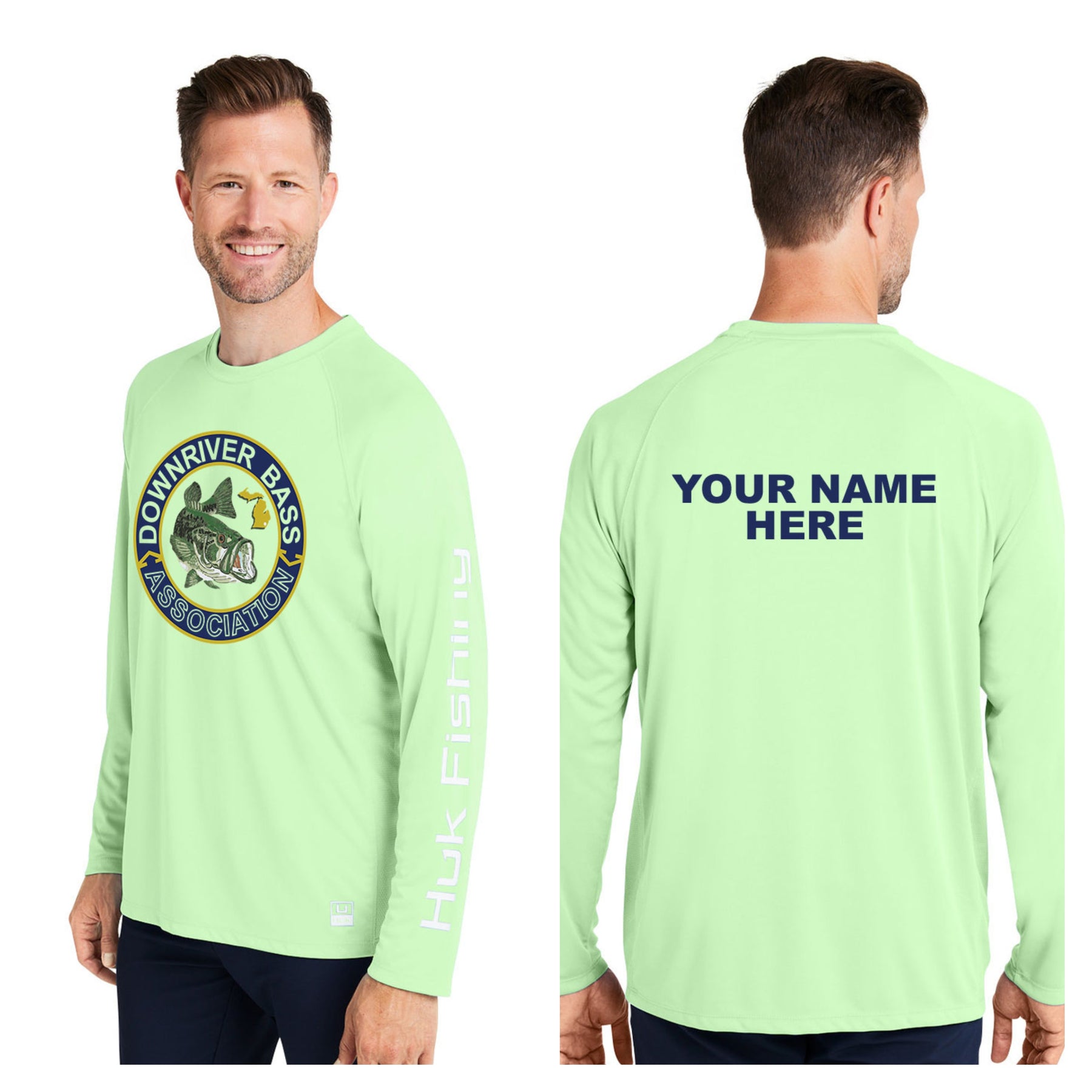 Downriver Bass - Personalized Huk Men's Pursuit Long-Sleeve T-Shirt