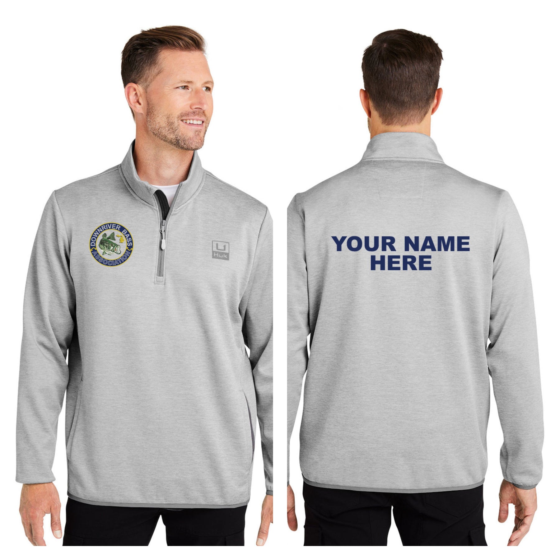 Downriver Bass - Personalized Huk Men's Cold Front Quarter-Zip