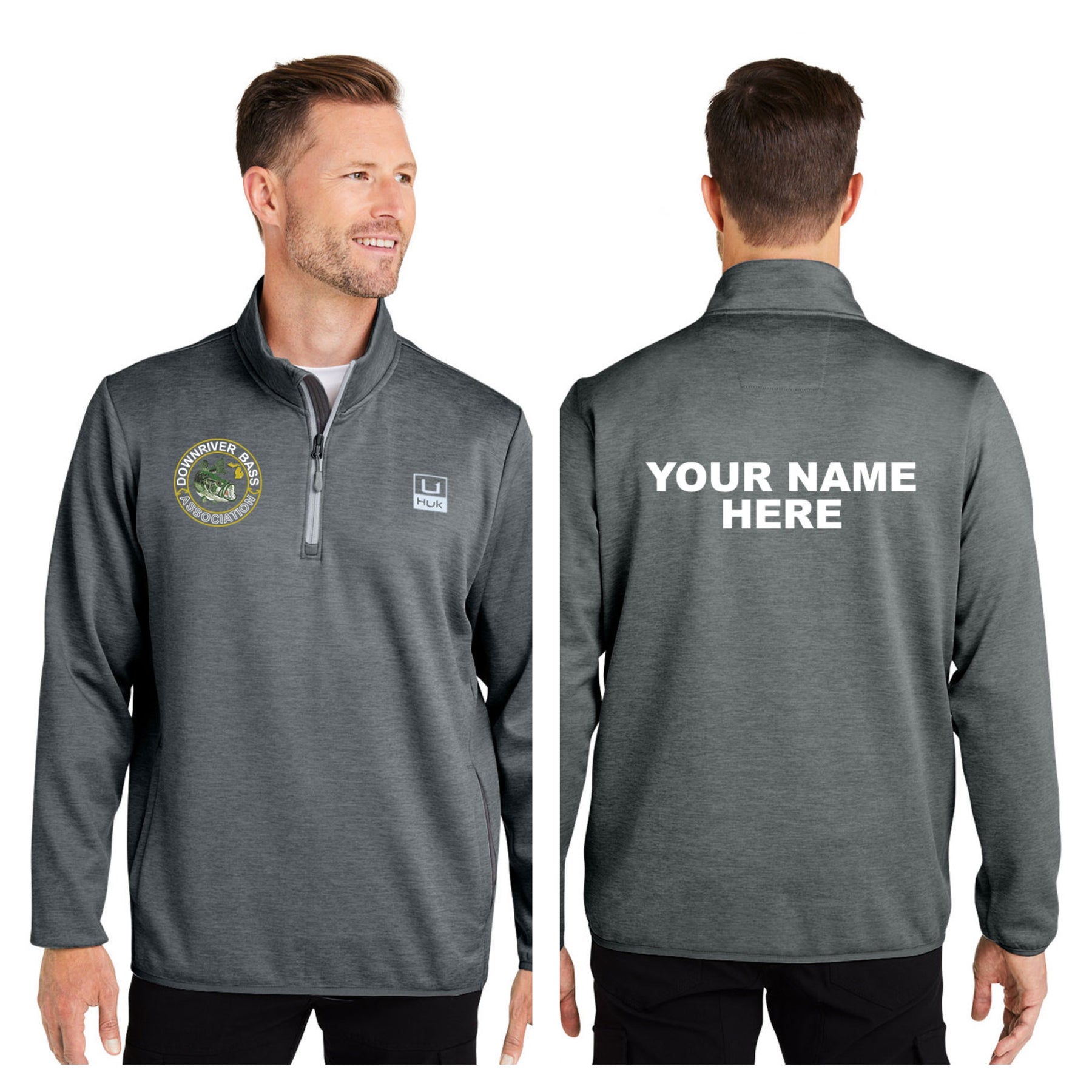 Downriver Bass - Personalized Huk Men's Cold Front Quarter-Zip