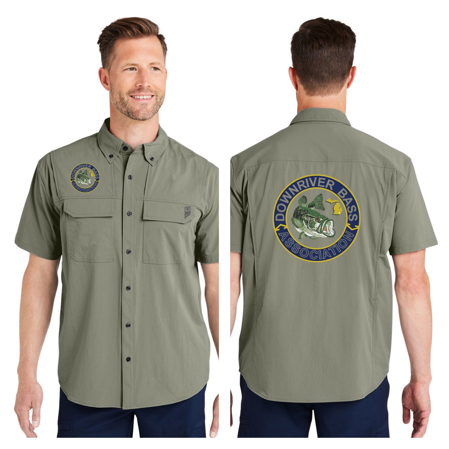 Downriver Bass - Huk Men's Creekbed Short-Sleeve Shirt