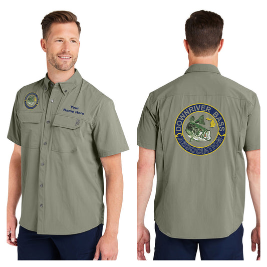 Downriver Bass - Personalized Huk Men's Creekbed Short-Sleeve Shirt