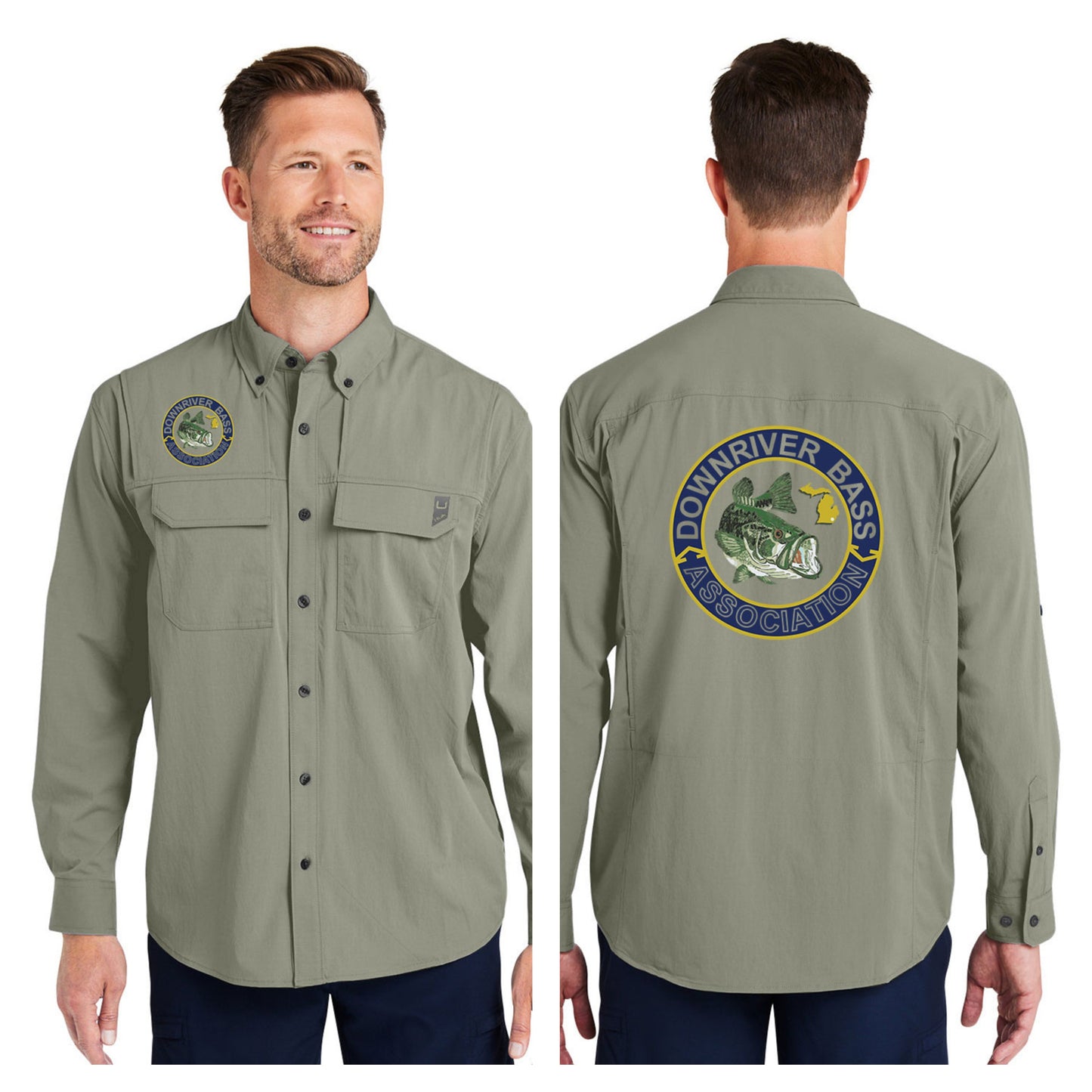 Downriver Bass - Huk Men's Creekbed Long-Sleeve Shirt