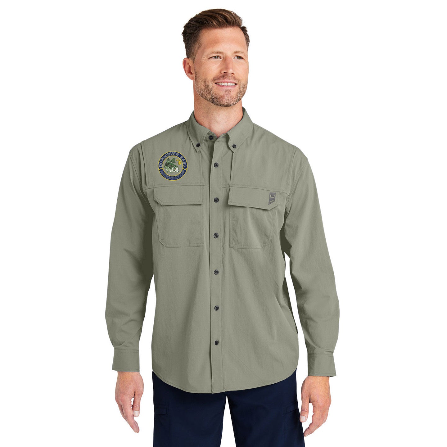 Downriver Bass - Huk Men's Creekbed Long-Sleeve Shirt