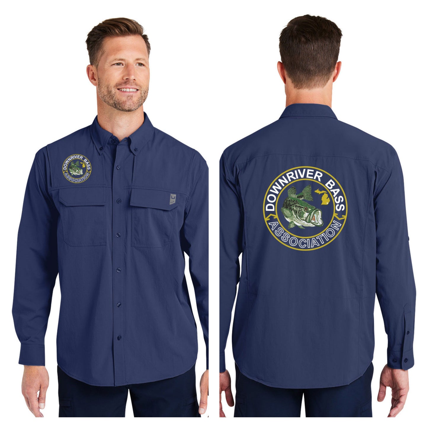 Downriver Bass - Huk Men's Creekbed Long-Sleeve Shirt