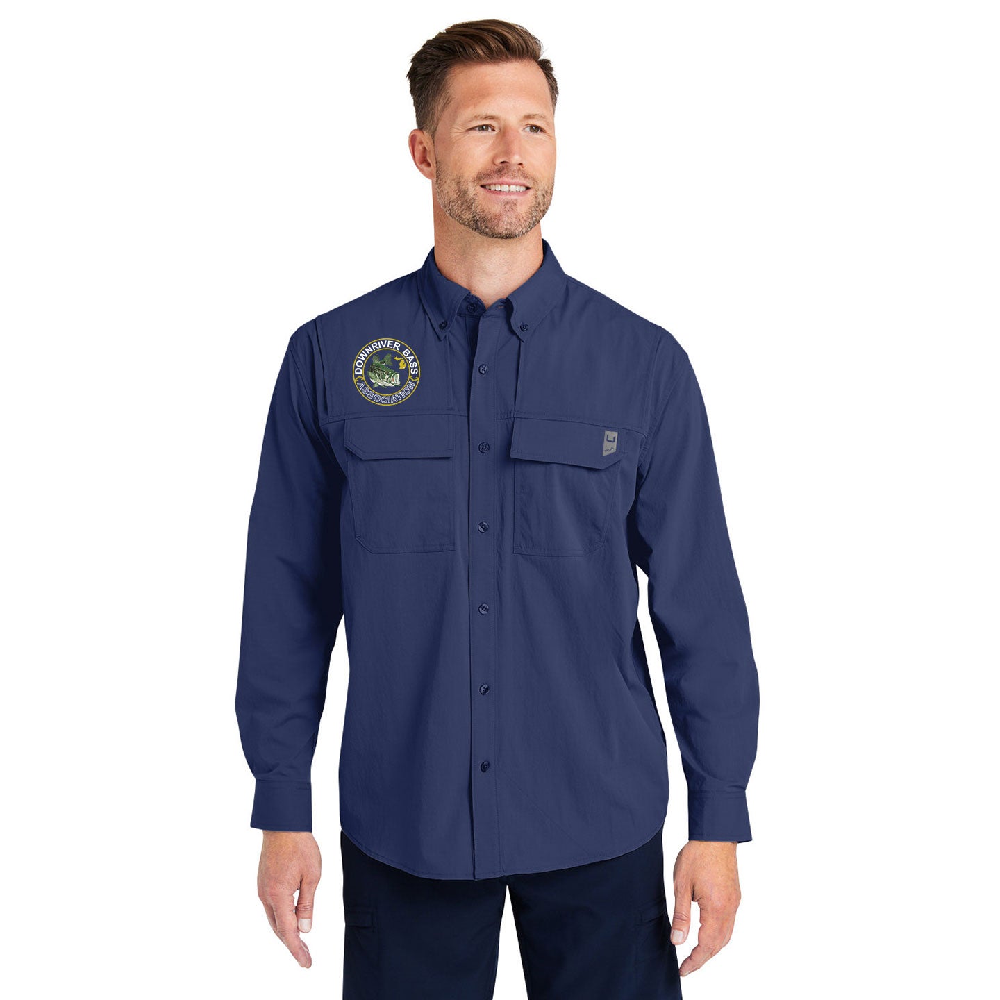 Downriver Bass - Huk Men's Creekbed Long-Sleeve Shirt