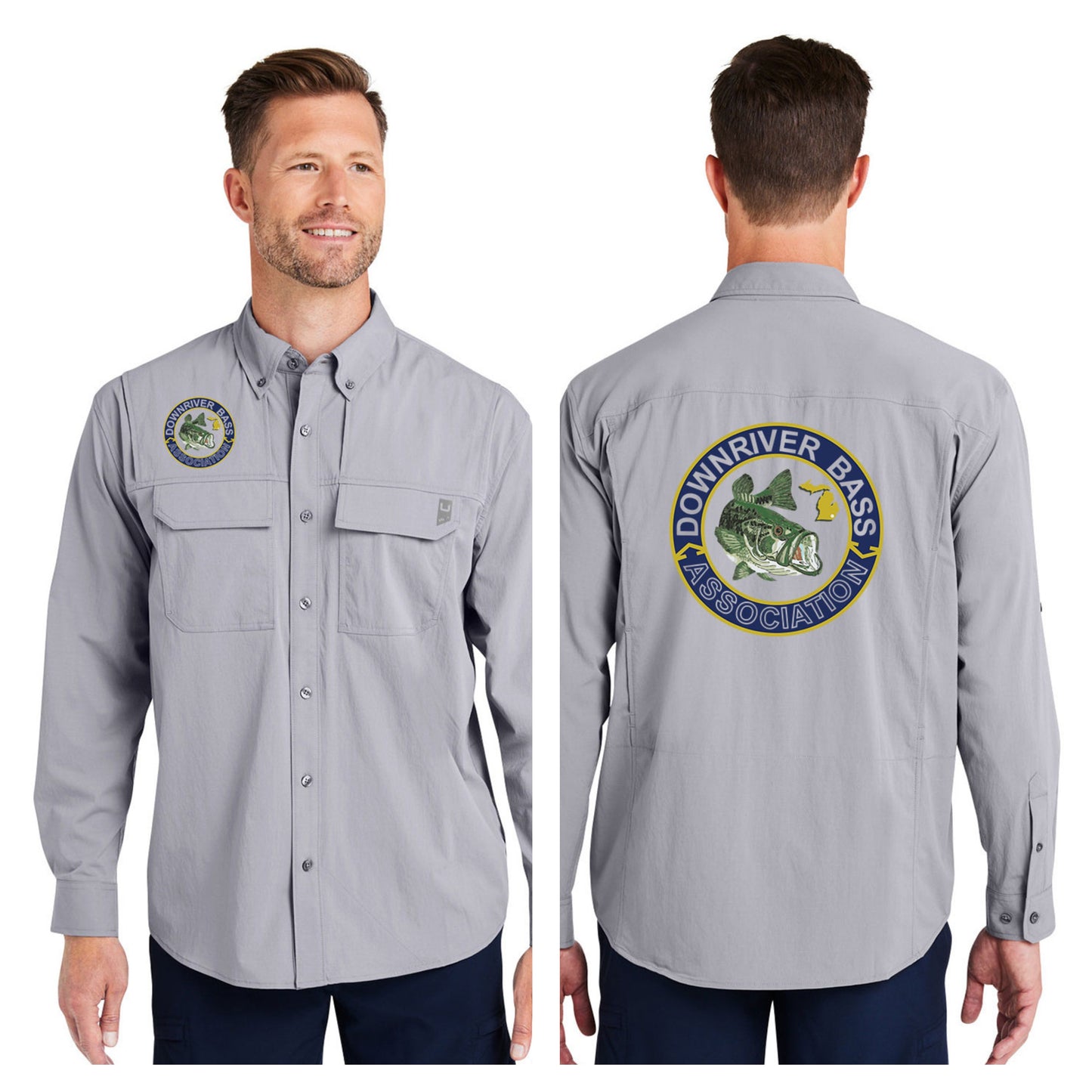Downriver Bass - Huk Men's Creekbed Long-Sleeve Shirt