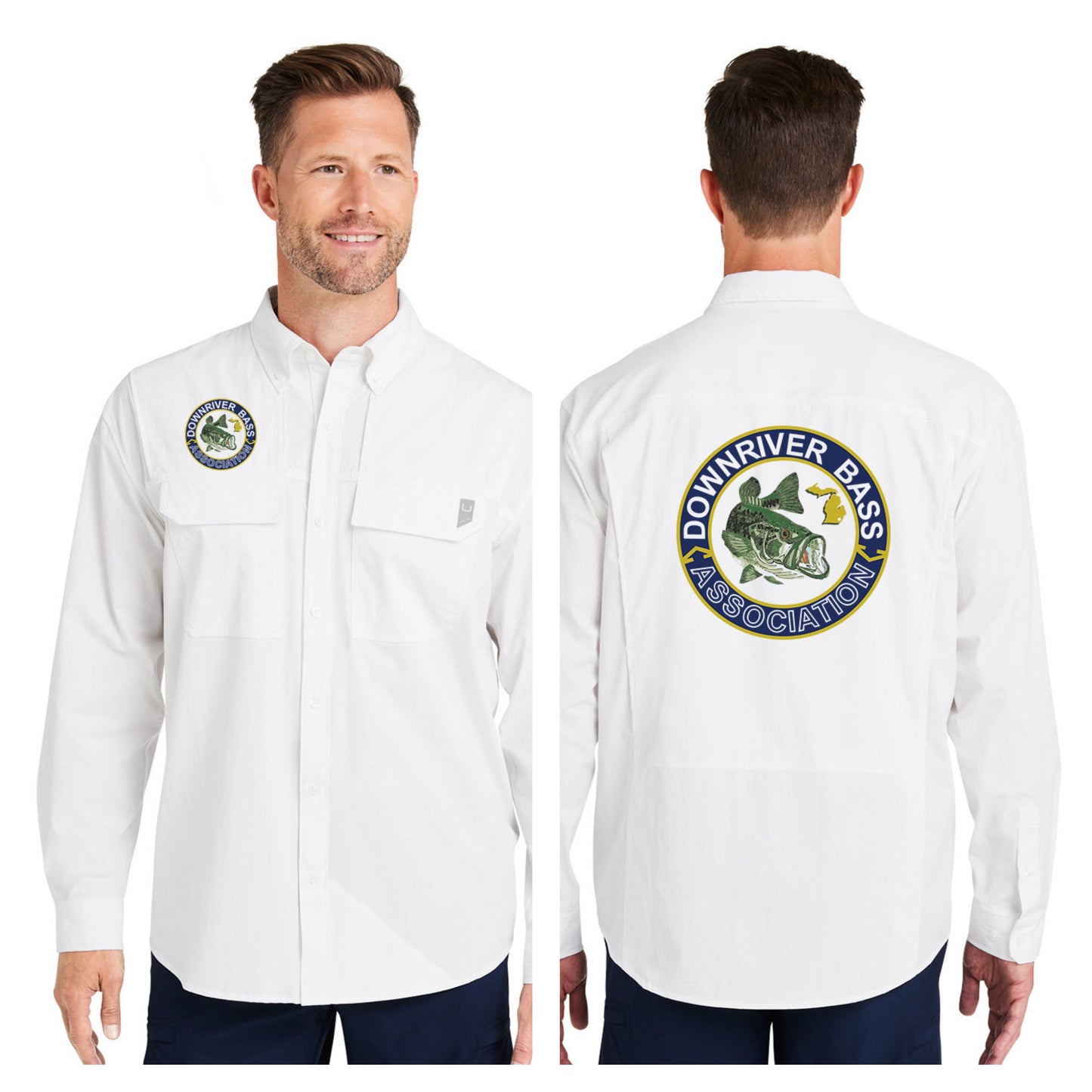 Downriver Bass - Huk Men's Creekbed Long-Sleeve Shirt