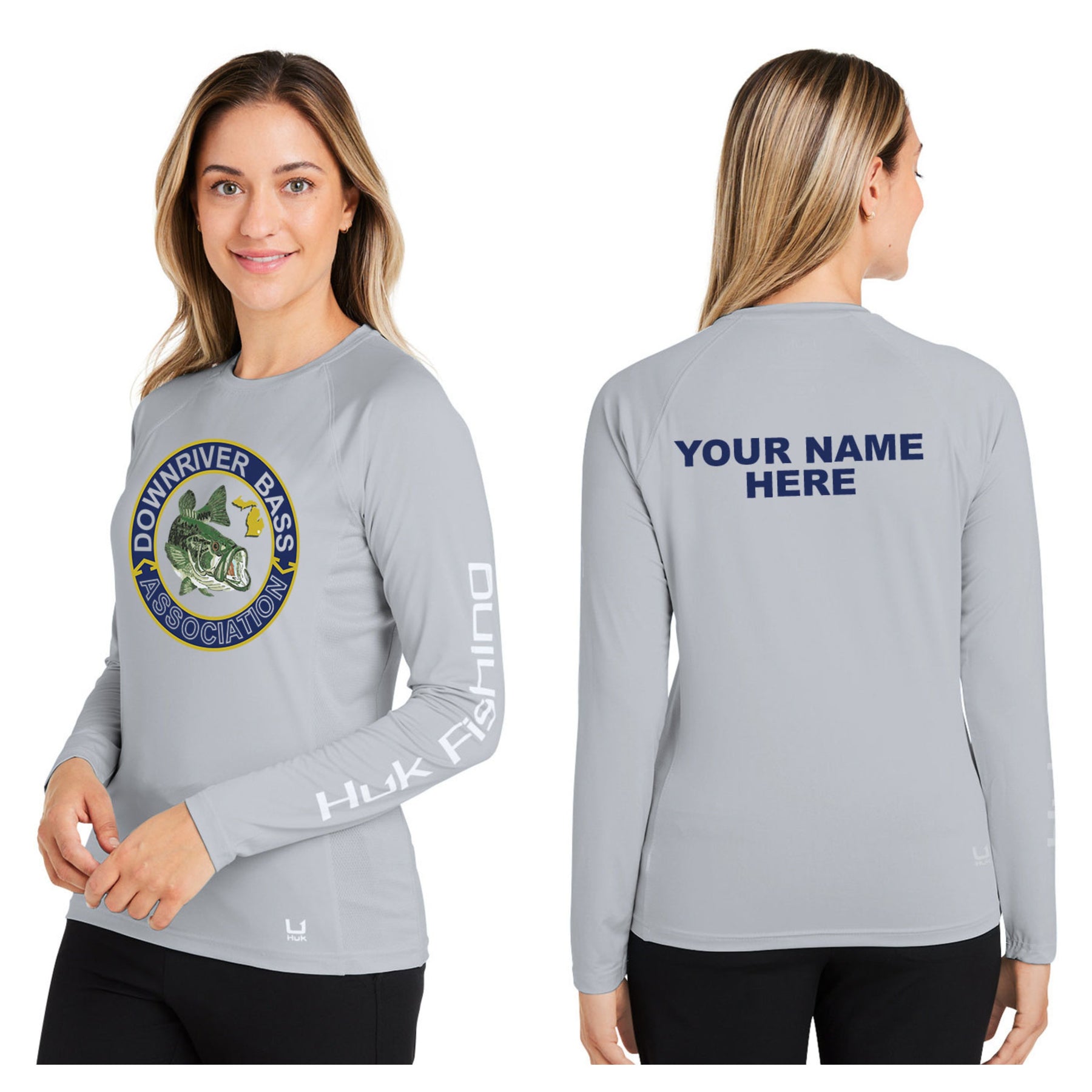 Downriver Bass - Personalized Huk Ladies' Pursuit Long-Sleeve T-Shirt