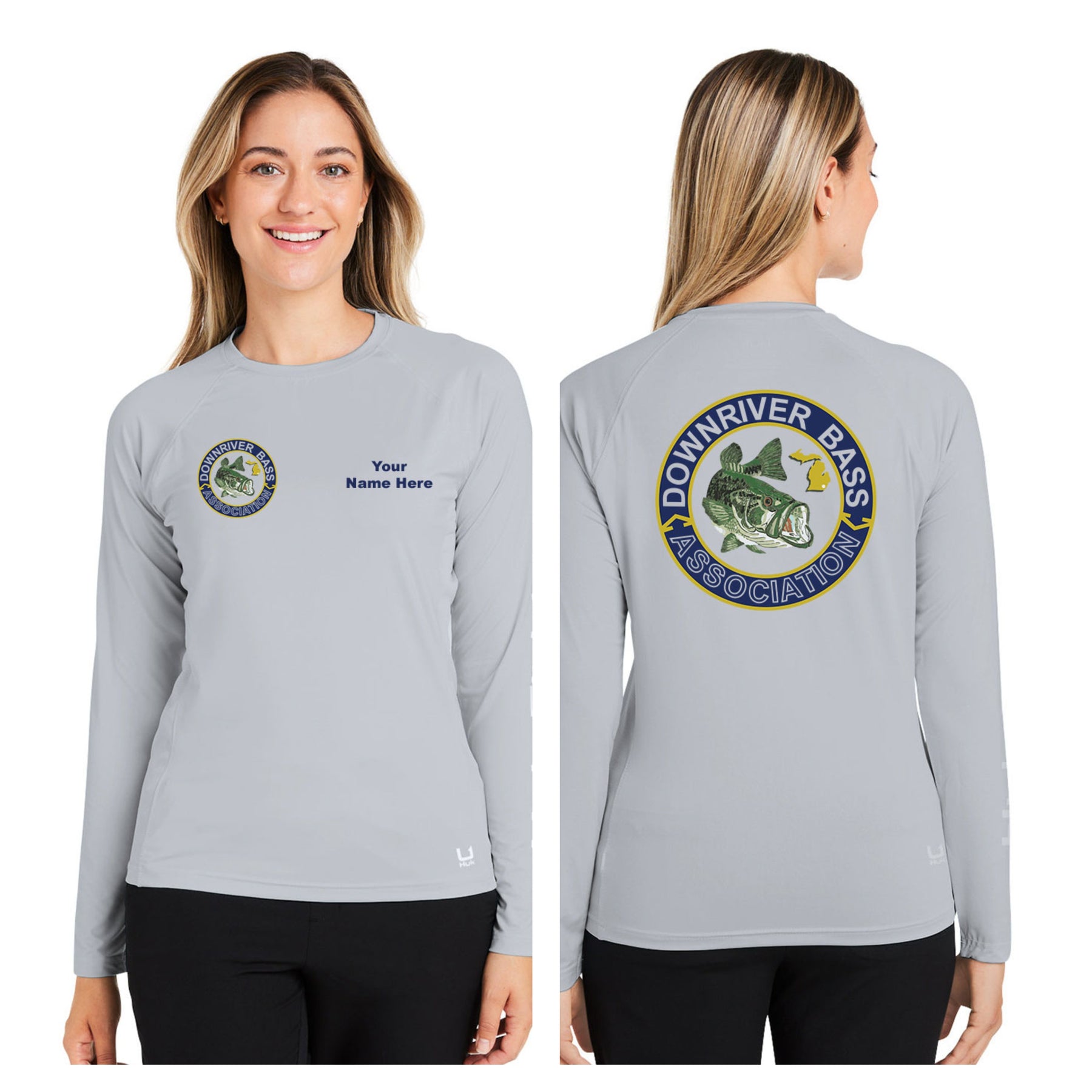 Downriver Bass - Personalized Huk Ladies' Pursuit Long-Sleeve T-Shirt