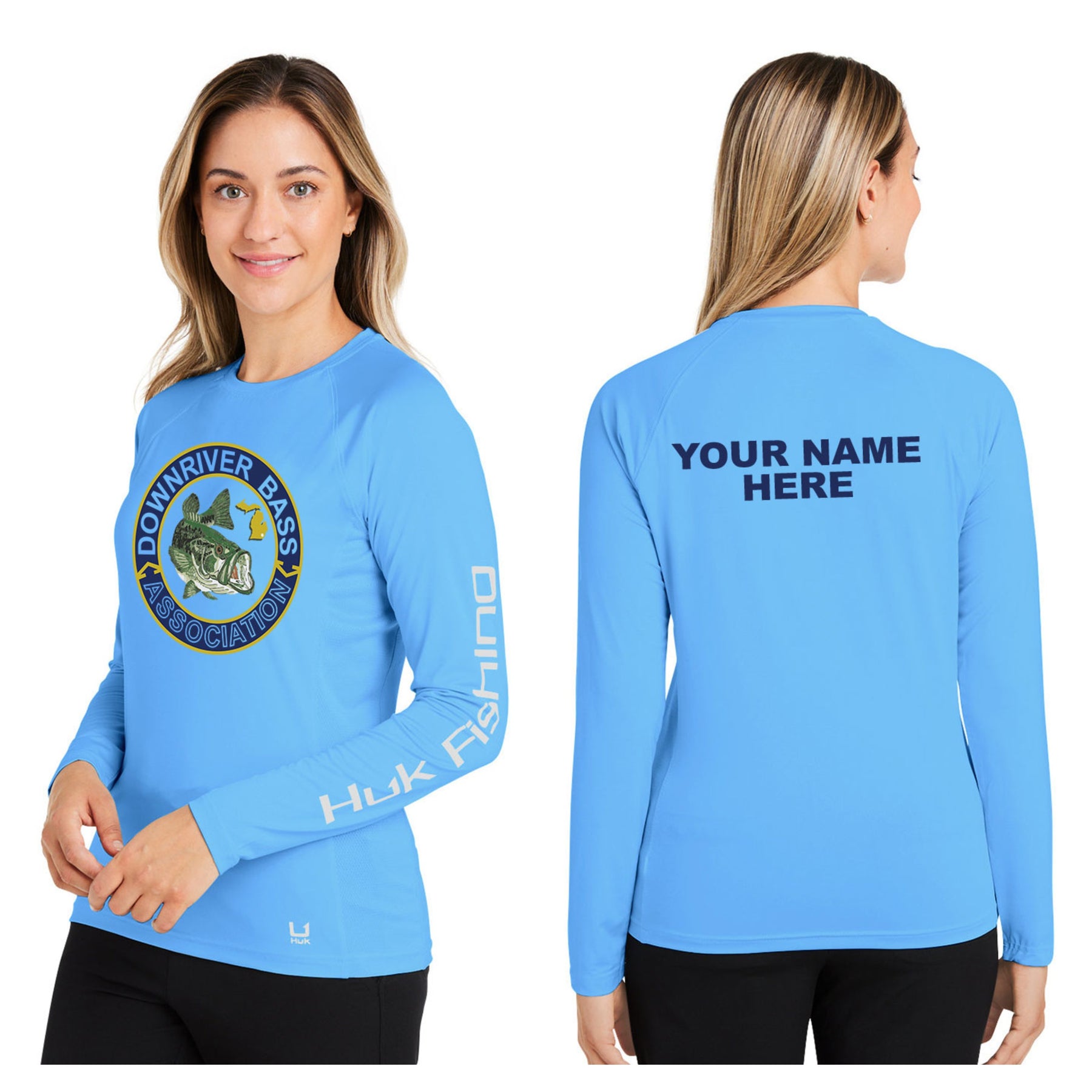 Downriver Bass - Personalized Huk Ladies' Pursuit Long-Sleeve T-Shirt