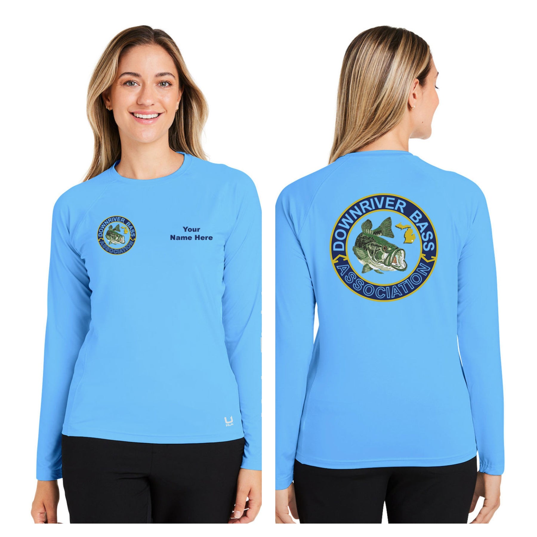 Downriver Bass - Personalized Huk Ladies' Pursuit Long-Sleeve T-Shirt