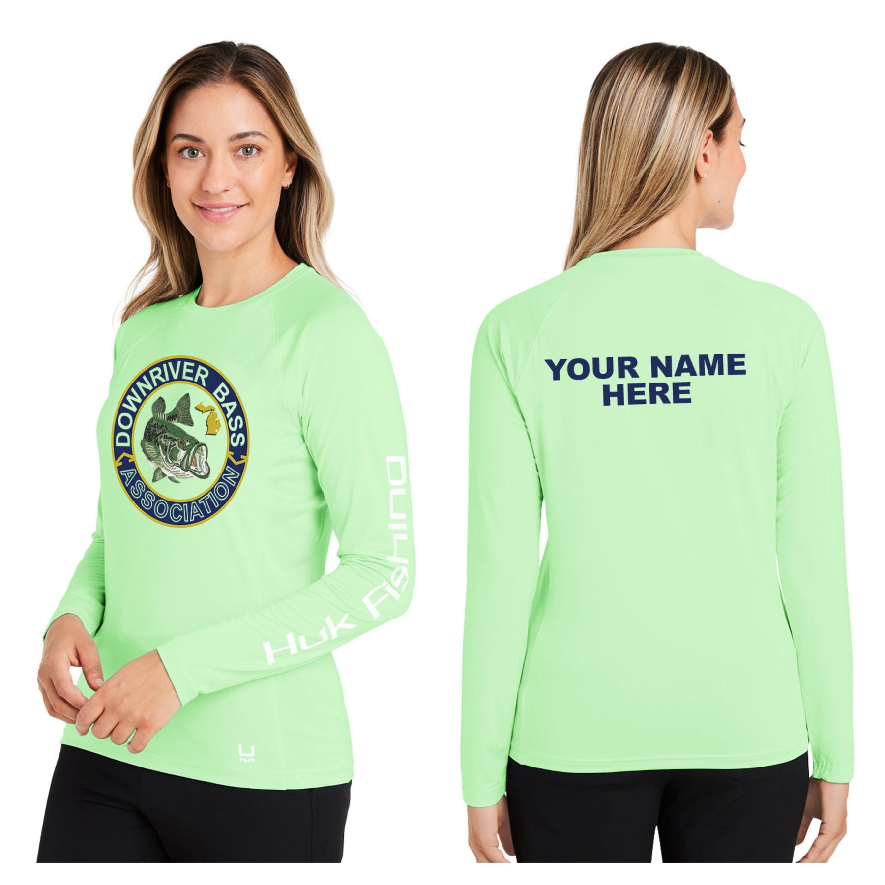 Downriver Bass - Personalized Huk Ladies' Pursuit Long-Sleeve T-Shirt