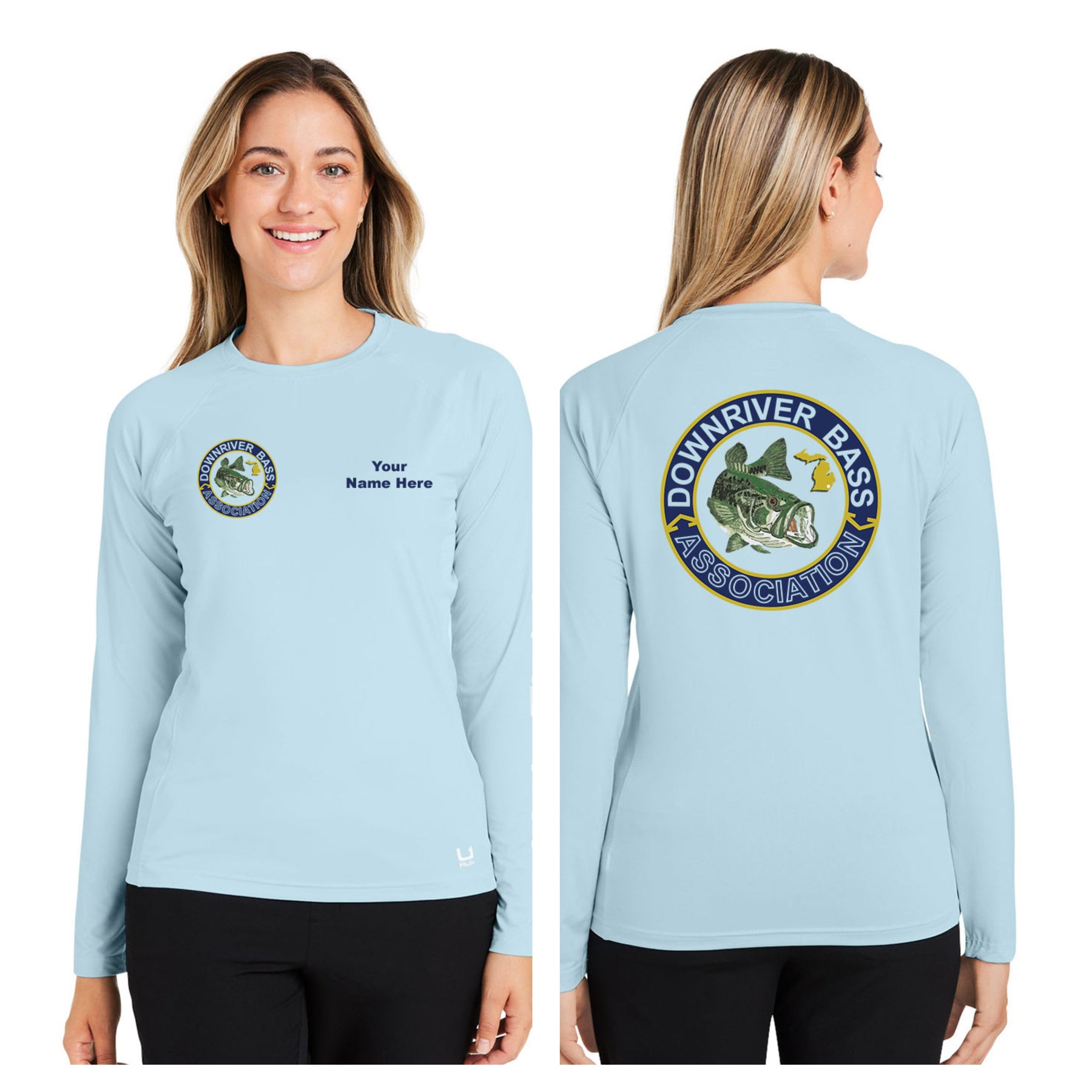 Downriver Bass - Personalized Huk Ladies' Pursuit Long-Sleeve T-Shirt